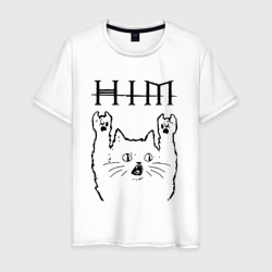 Мужская футболка хлопок HIM - rock cat