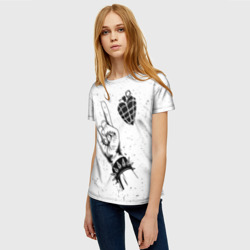 Женская футболка 3D Green Day и рок символ - фото 2
