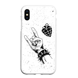 Чехол для iPhone XS Max матовый Green Day и рок символ