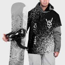 Накидка на куртку 3D Papa Roach и рок символ на темном фоне