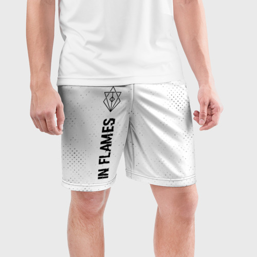 Мужские шорты спортивные In Flames glitch на светлом фоне: по-вертикали, цвет 3D печать - фото 3