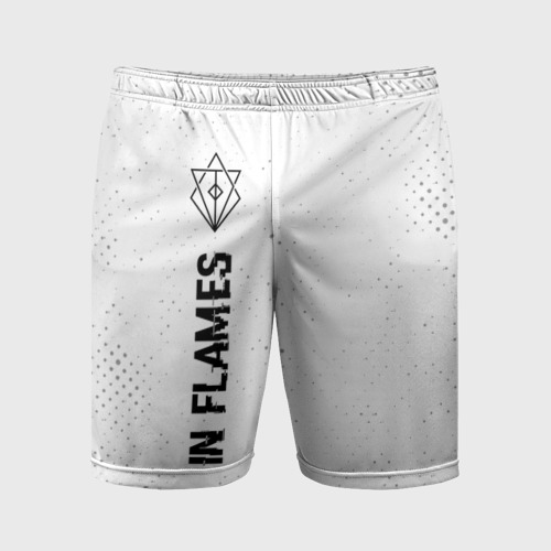Мужские шорты спортивные In Flames glitch на светлом фоне: по-вертикали, цвет 3D печать