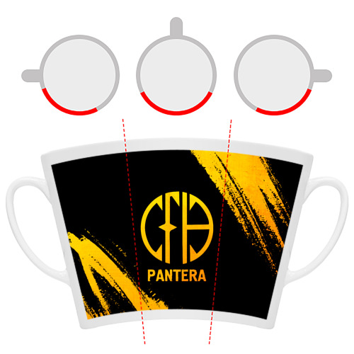 Кружка Латте с принтом Pantera - gold gradient, фото #6
