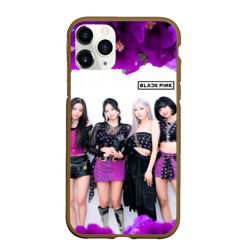 Чехол для iPhone 11 Pro матовый Blackpink flowers