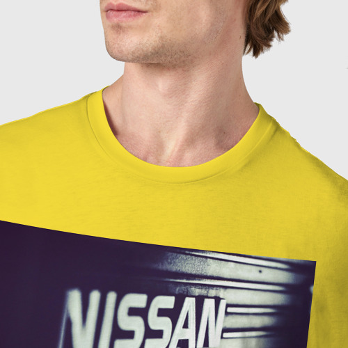 Мужская футболка хлопок Знак Ниссан, цвет желтый - фото 6