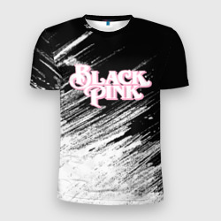 Мужская футболка 3D Slim Blackpink - черно-белый
