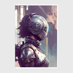 Магнитный плакат 2Х3 Девчонка-рыцарь в шлеме - Киберпанк