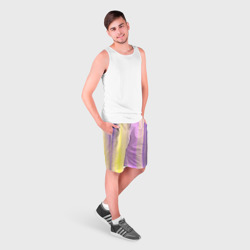 Мужские шорты 3D Акварельный градиент желто - розовый - фото 2