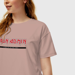 Женская футболка хлопок Oversize Iron admin steel nerves - фото 2