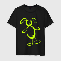 Мужская футболка хлопок Зайчик Хуф - салатовый - коллекция Хуф и Ся