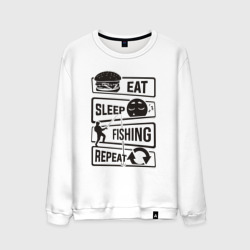 Мужской свитшот хлопок Eat sleep fishing repeat