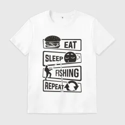 Мужская футболка хлопок Eat sleep fishing repeat