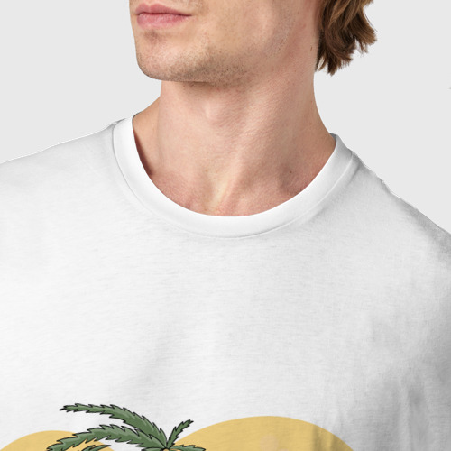 Мужская футболка хлопок Черепаха на отдыхе, футболка хб, цвет белый - фото 6
