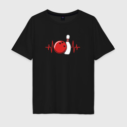 Мужская футболка хлопок Oversize Боулинг в сердце