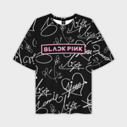 Мужская футболка oversize 3D Blackpink - автографы