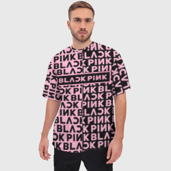 Мужская футболка oversize 3D Blackpink - Pink text - фото 2