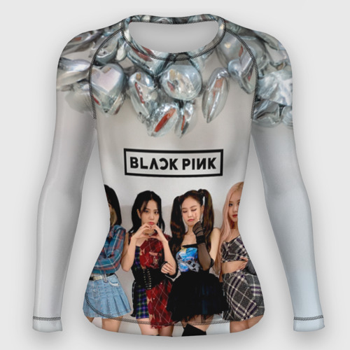 Женский рашгард 3D с принтом Blackpink girls, вид спереди #2