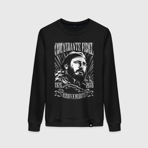 Женский свитшот хлопок Comandante Fidel, цвет черный