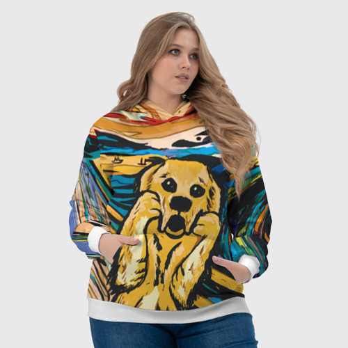 Женская толстовка 3D Крик собаки, цвет 3D печать - фото 6