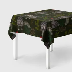 Скатерть 3D Избушки и перья