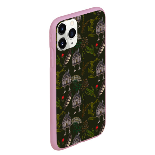 Чехол для iPhone 11 Pro Max матовый Избушки и перья, цвет розовый - фото 3