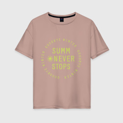 Женская футболка хлопок Oversize Summer never stops