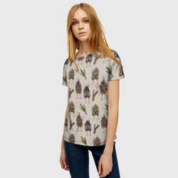 Женская футболка 3D Избушки и сосновые веточки - фото 2