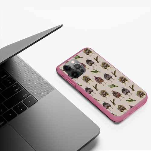 Чехол для iPhone 12 Pro Max с принтом Избушки и сосновые веточки, фото #5
