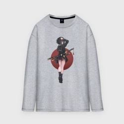 Женский лонгслив oversize хлопок Аниме девочка онна-бугэйся