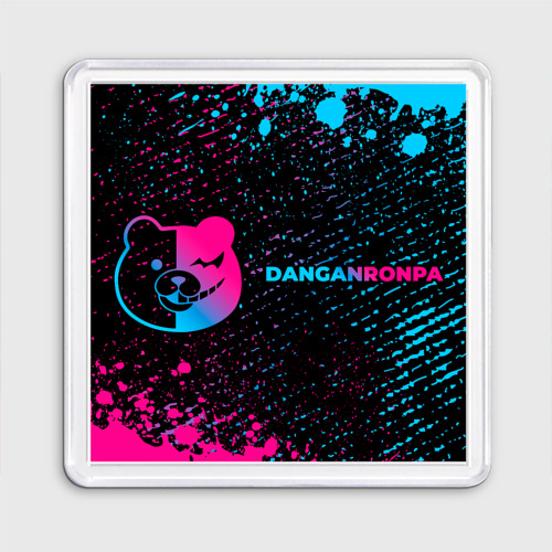 Магнит 55*55 Danganronpa - neon gradient: надпись и символ