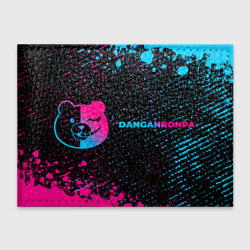 Обложка для студенческого билета Danganronpa - neon gradient: надпись и символ