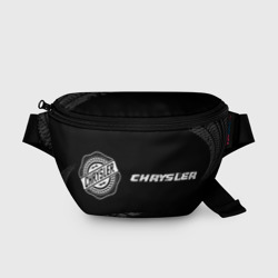 Поясная сумка 3D Chrysler Speed на темном фоне со следами шин: надпись и символ