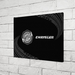 Холст прямоугольный Chrysler Speed на темном фоне со следами шин: надпись и символ - фото 2