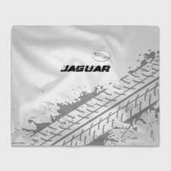 Плед 3D Jaguar Speed на светлом фоне со следами шин: символ сверху