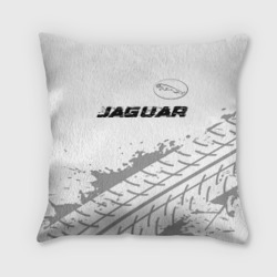 Подушка 3D Jaguar Speed на светлом фоне со следами шин: символ сверху