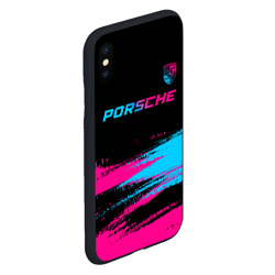 Чехол для iPhone XS Max матовый Porsche - neon gradient: символ сверху - фото 2