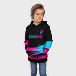 Детская толстовка 3D Porsche - neon gradient: символ сверху - фото 2