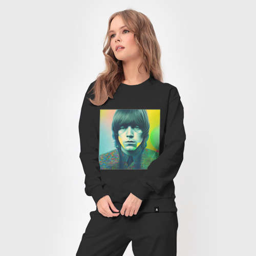 Женский костюм хлопок Brian Jones Pop Glitch Art, цвет черный - фото 5