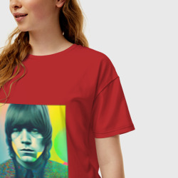 Женская футболка хлопок Oversize Brian Jones Pop Glitch Art - фото 2