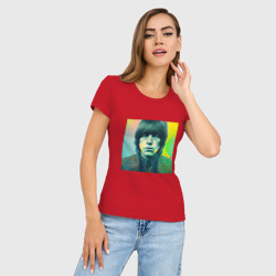 Женская футболка хлопок Slim Brian Jones Pop Glitch Art - фото 2