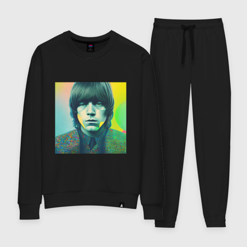 Женский костюм хлопок Brian Jones Pop Glitch Art, цвет черный