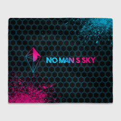 No Man's Sky - neon gradient: надпись и символ – Плед с принтом купить со скидкой в -14%