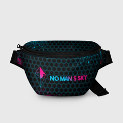 Поясная сумка 3D No Man's Sky - neon gradient: надпись и символ