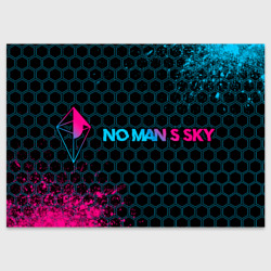 Поздравительная открытка No Man's Sky - neon gradient: надпись и символ