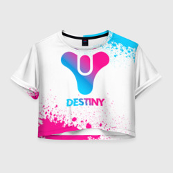 Женская футболка Crop-top 3D Destiny neon gradient style