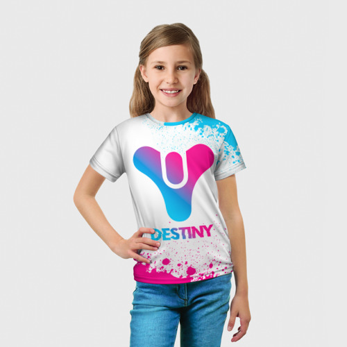 Детская футболка 3D Destiny neon gradient style, цвет 3D печать - фото 5