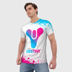 Мужская футболка 3D Destiny neon gradient style - фото 2