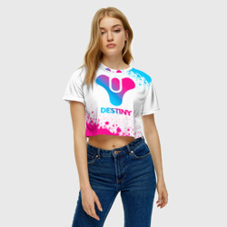 Женская футболка Crop-top 3D Destiny neon gradient style - фото 2