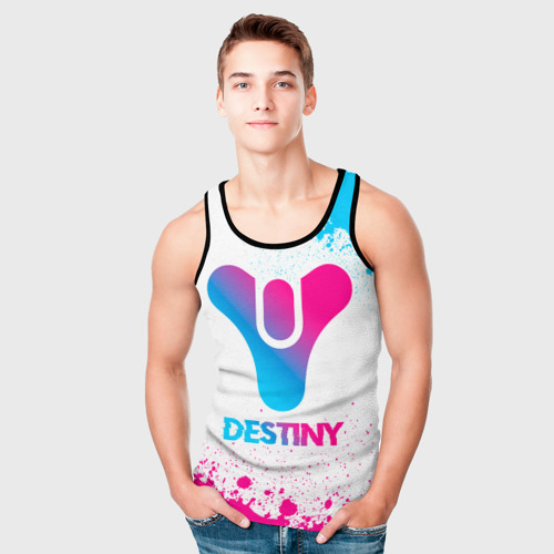 Мужская майка 3D Destiny neon gradient style, цвет 3D печать - фото 5