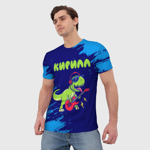 Мужская футболка 3D Кирилл рокозавр, цвет 3D печать - фото 3